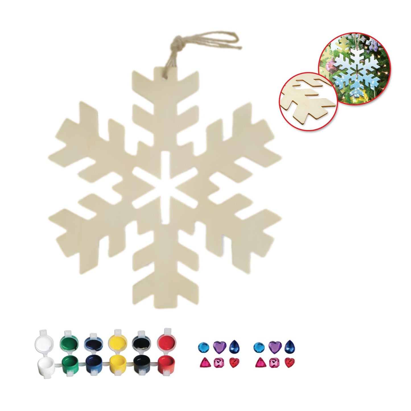 Wooden Snowflake Ornament