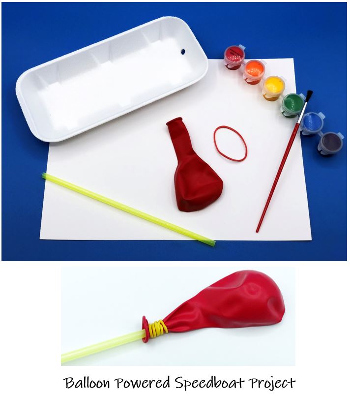 Balloon powered boat kids project