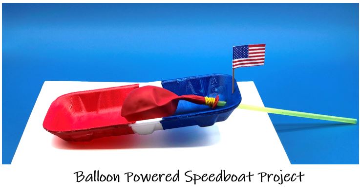 Balloon powered boat kids project