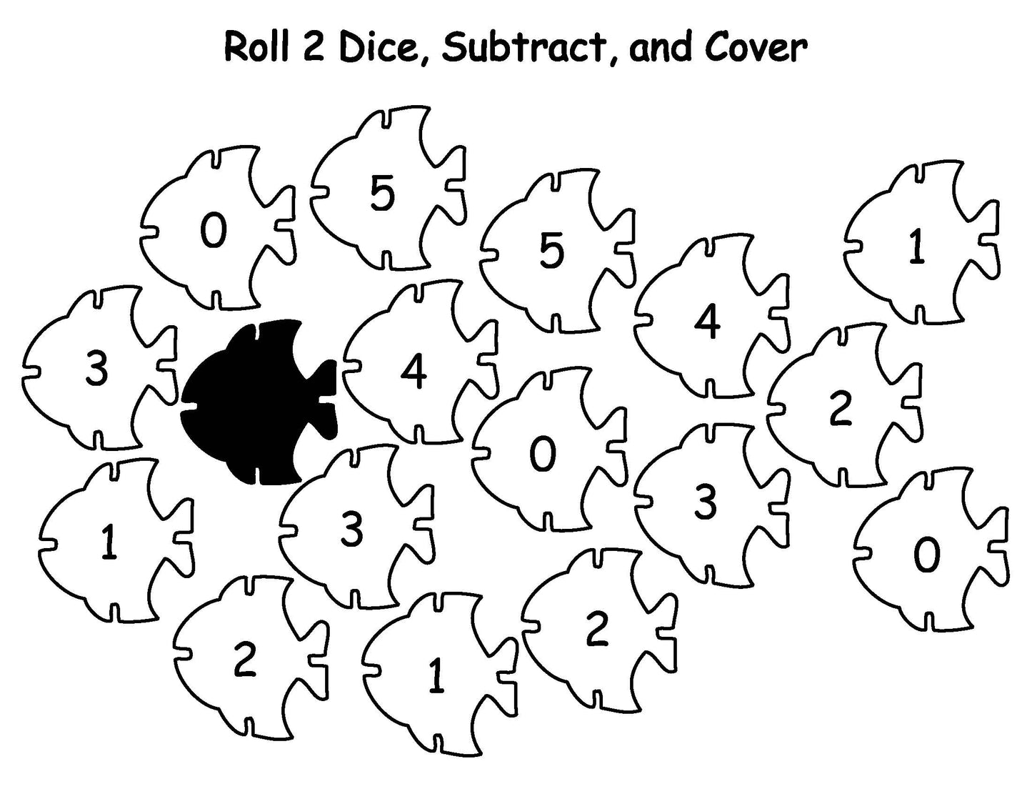 Roll and Cover Fish Math Game Kids