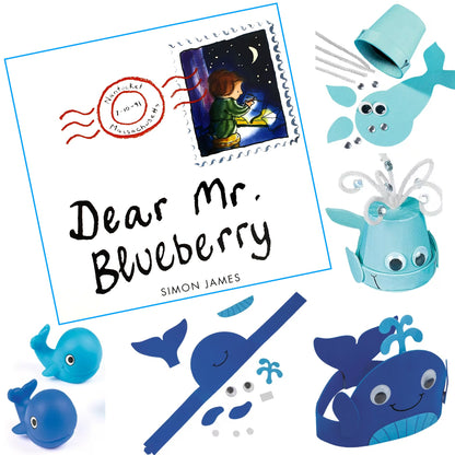 Whale themed STEM activities for kids connected to the book Dear Mr. Blueberry