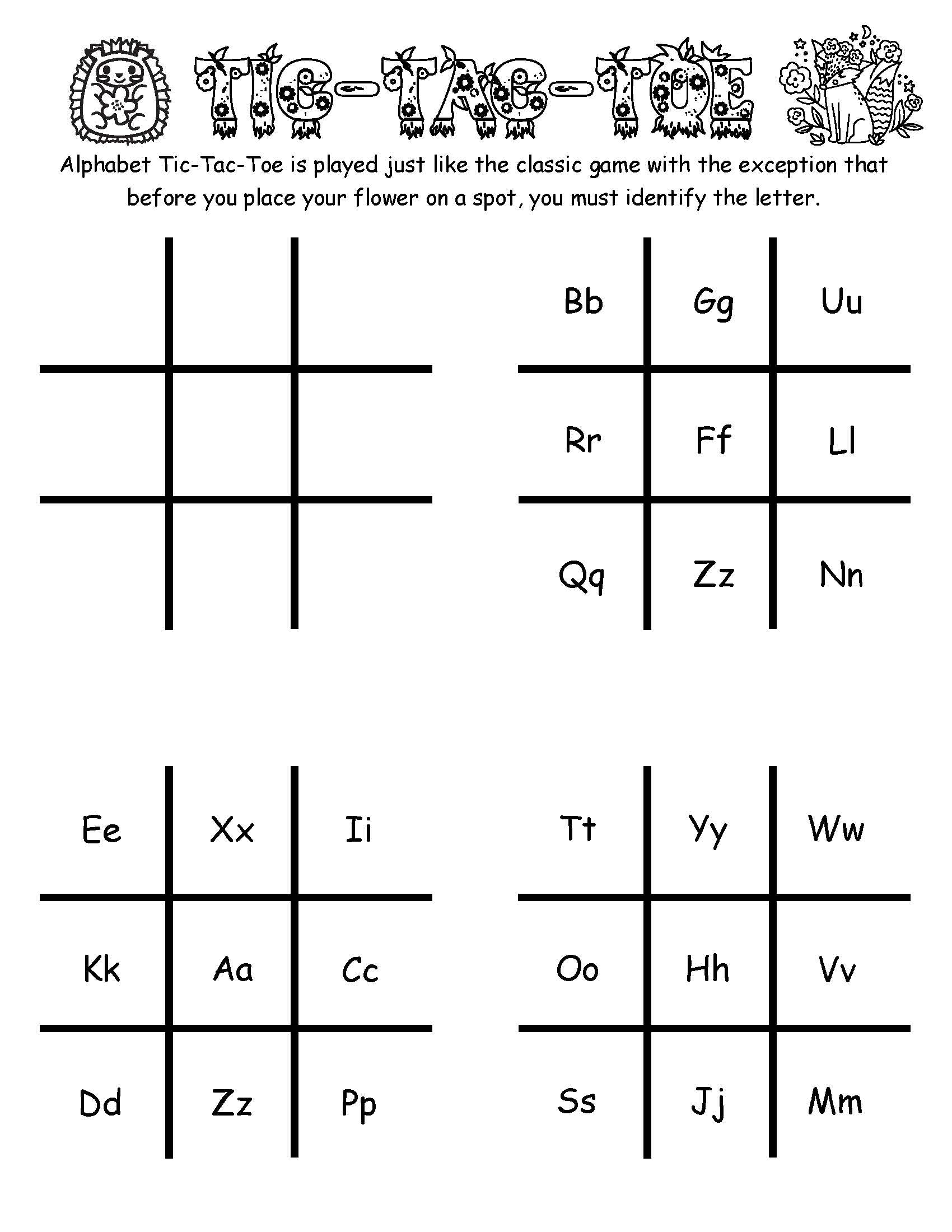 Tic Tac Toe with letters