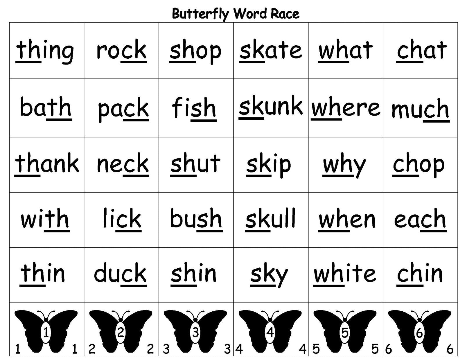 butterfly race literacy game