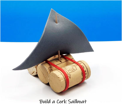 Build a cork sailboat kids craft 
