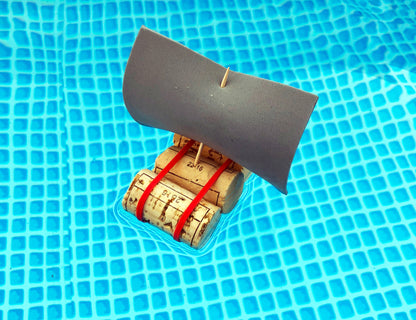 Build a cork sailboat kids craft 