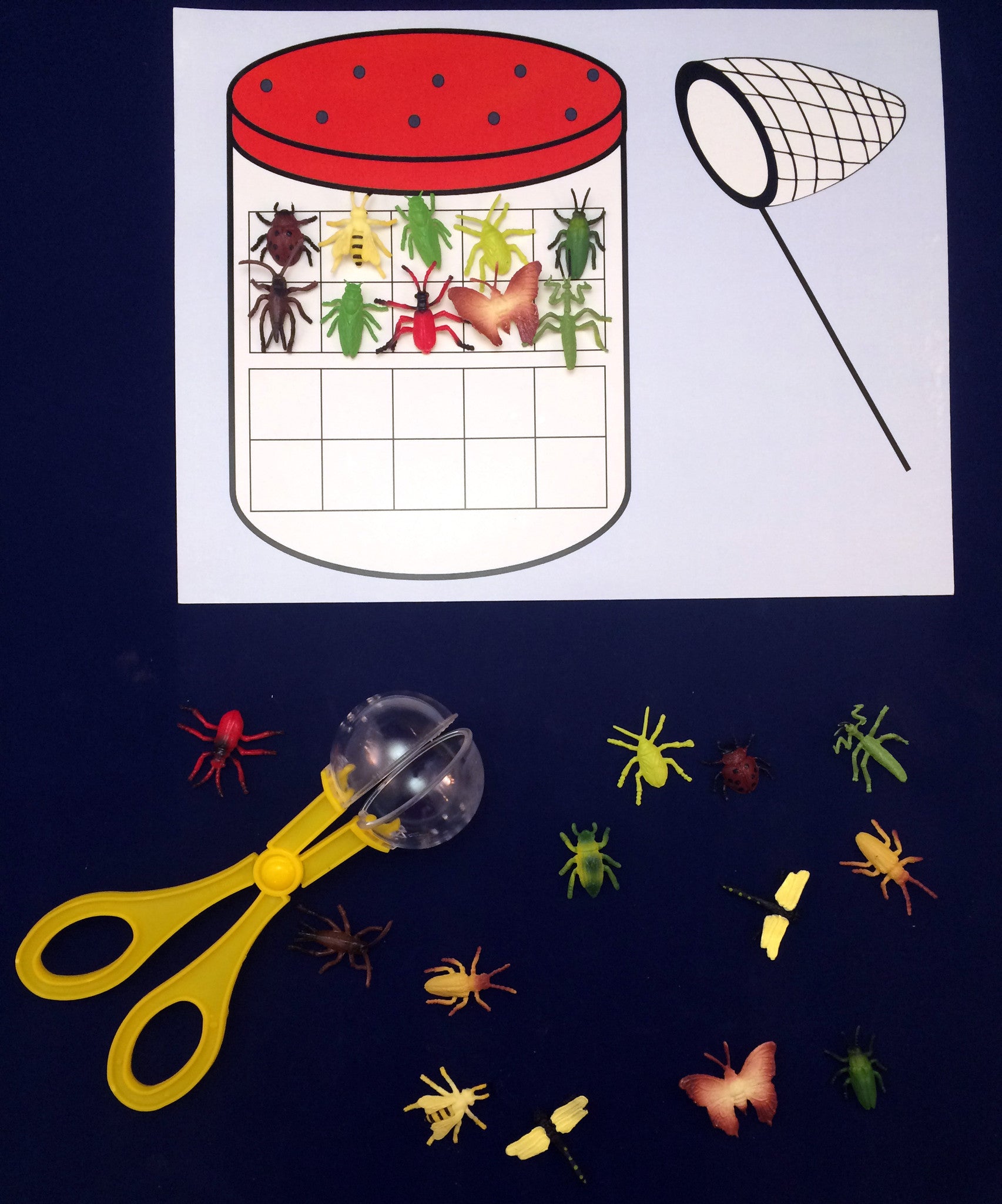 Math Activity - Bug Catching Game Inspired by The Very Lonely Firefly by Eric Carle