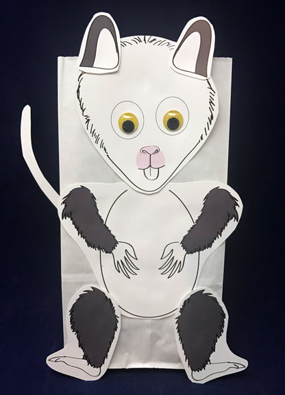 Paper bag possum art activity