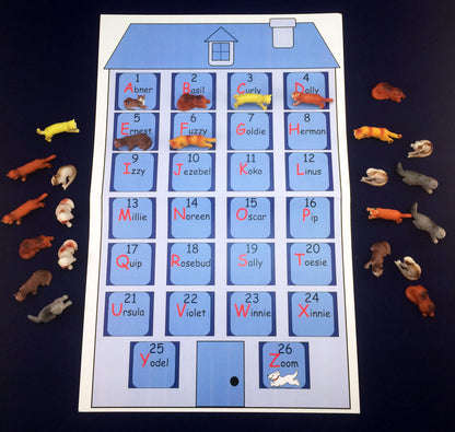 Story Re-telling. Count the cats that arrived to Mrs. McTats House. Inspired by the book Mrs. McTats and her Houseful of Cats