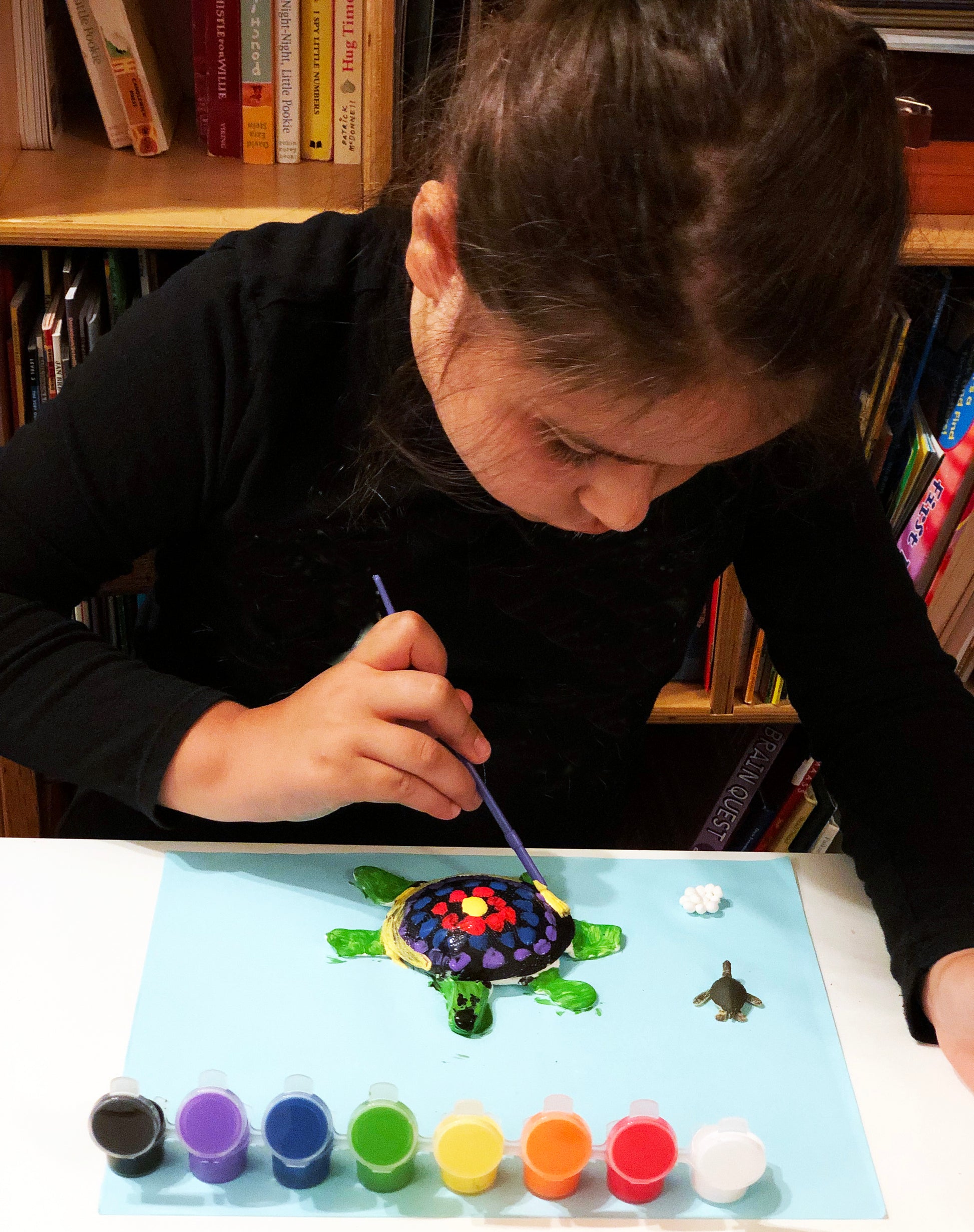 Green sea turtle clay model and life cycle children's art and science activity
