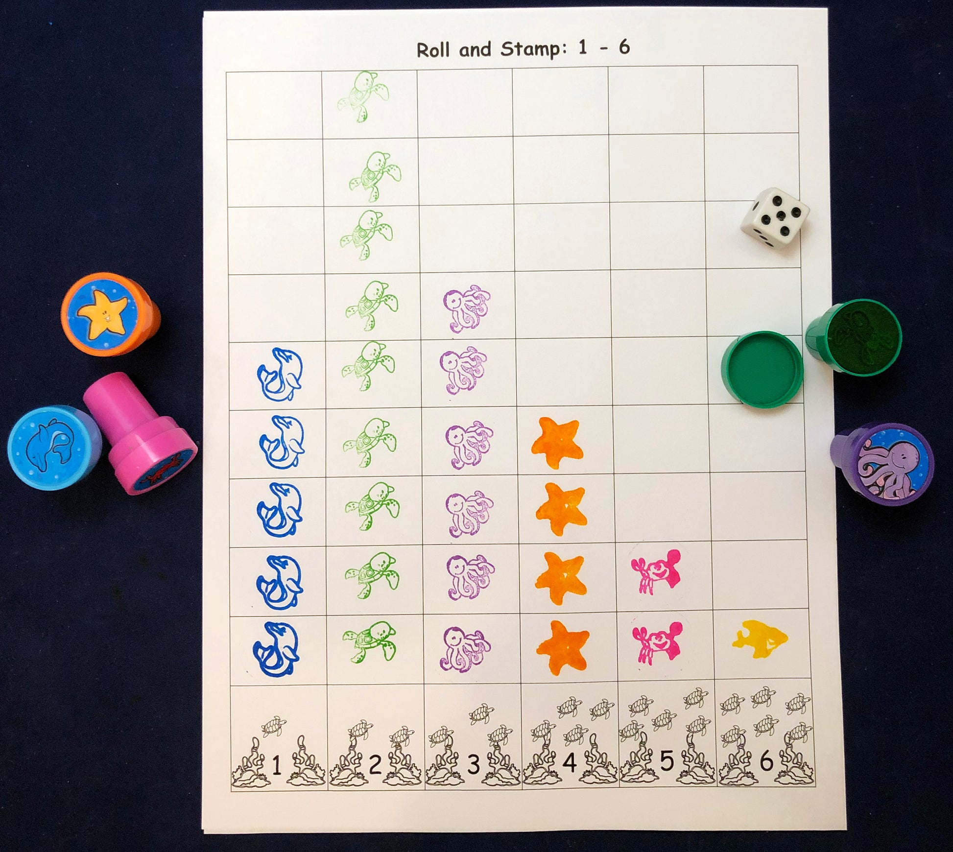 Stamp math games kids