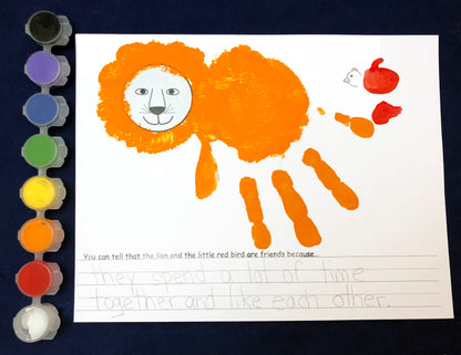 Lion hand print art activity 
