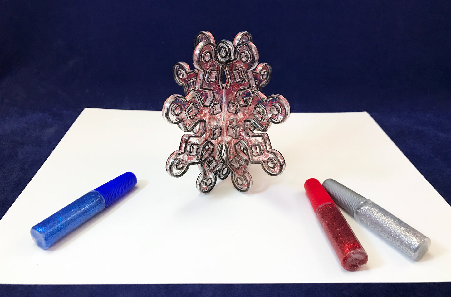 3D snowflake sun catcher art project