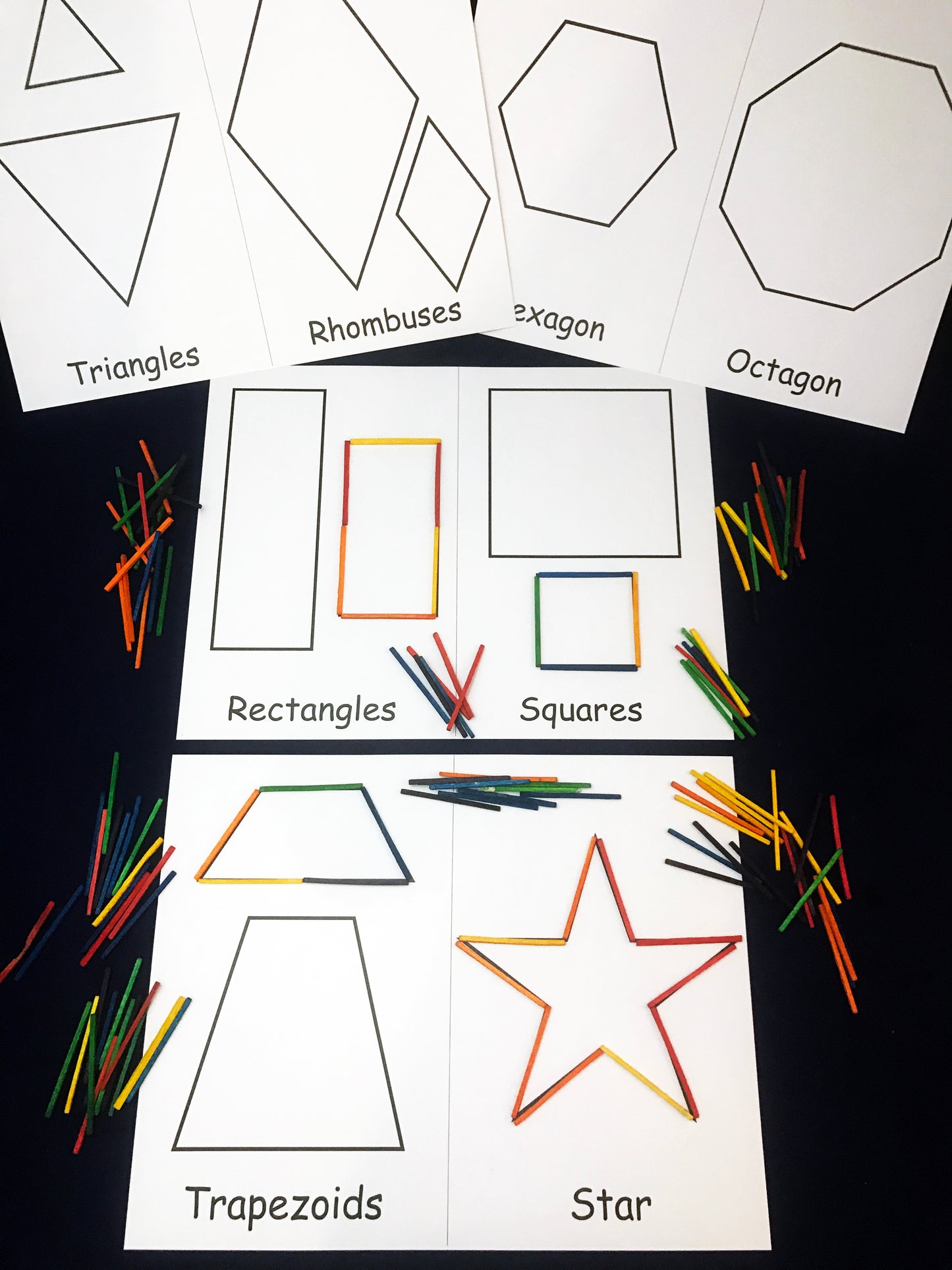 Making shapes with sticks inspired by When a Line Bends a Shape Begins