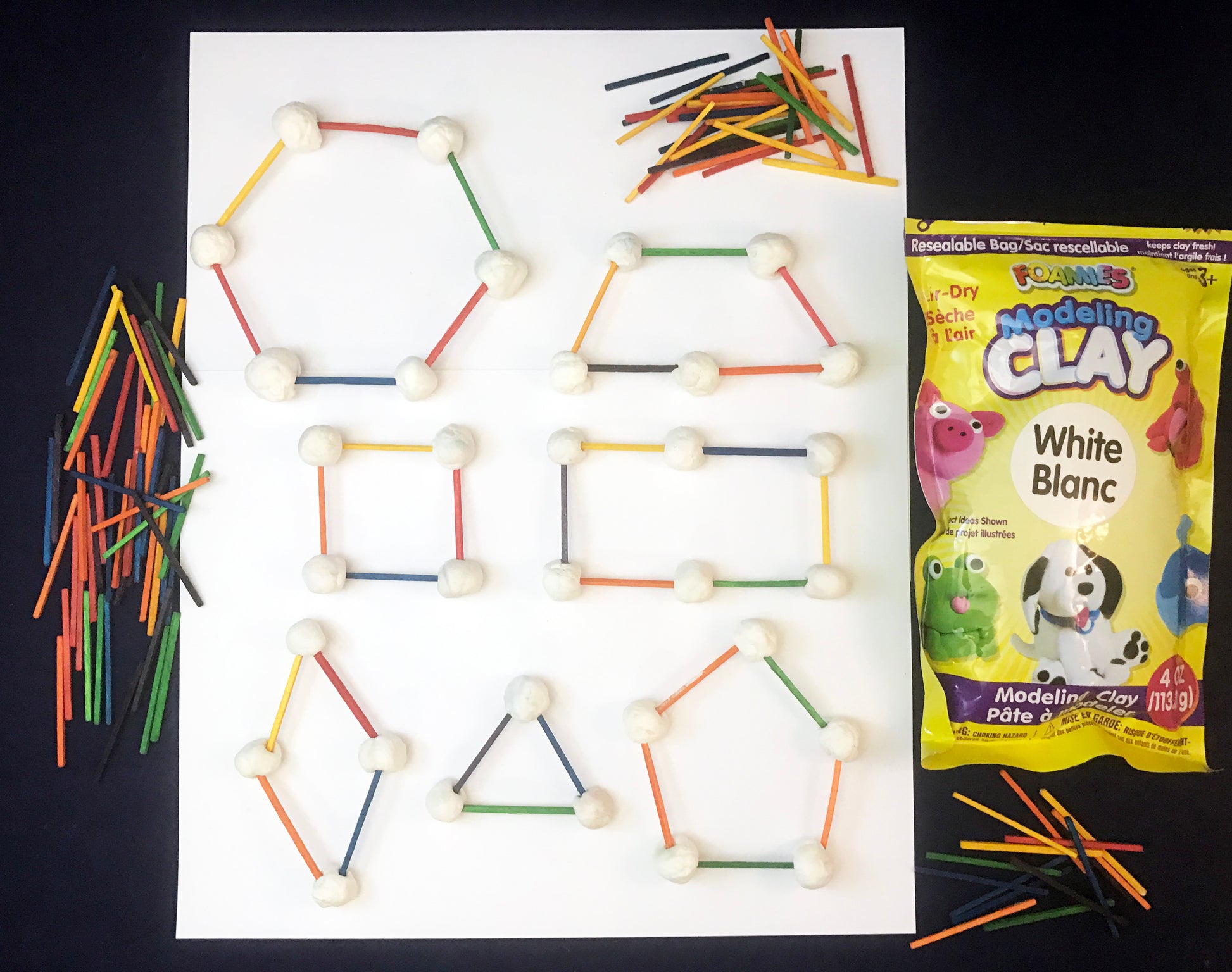 Making shapes with sticks inspired by When a Line Bends a Shape Begins