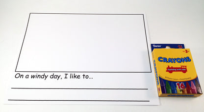 On a Wind Day..., literacy and language arts activity to go along with May's Ivy Kids kit featuring the book The Wind Blew by Pat Hutchins. 