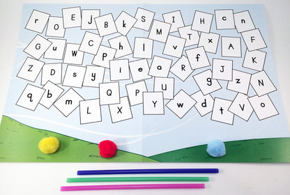 Letters in the Wind, literacy game, to go along with May's Ivy Kids kit featuring the book The Wind Blew by Pat Hutchins. 