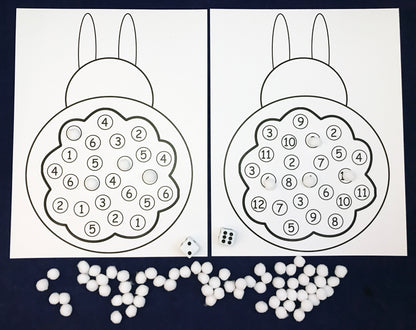 Bunny Math Games - Roll and Cover