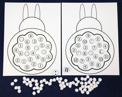 Bunny Math Games - Roll and Cover