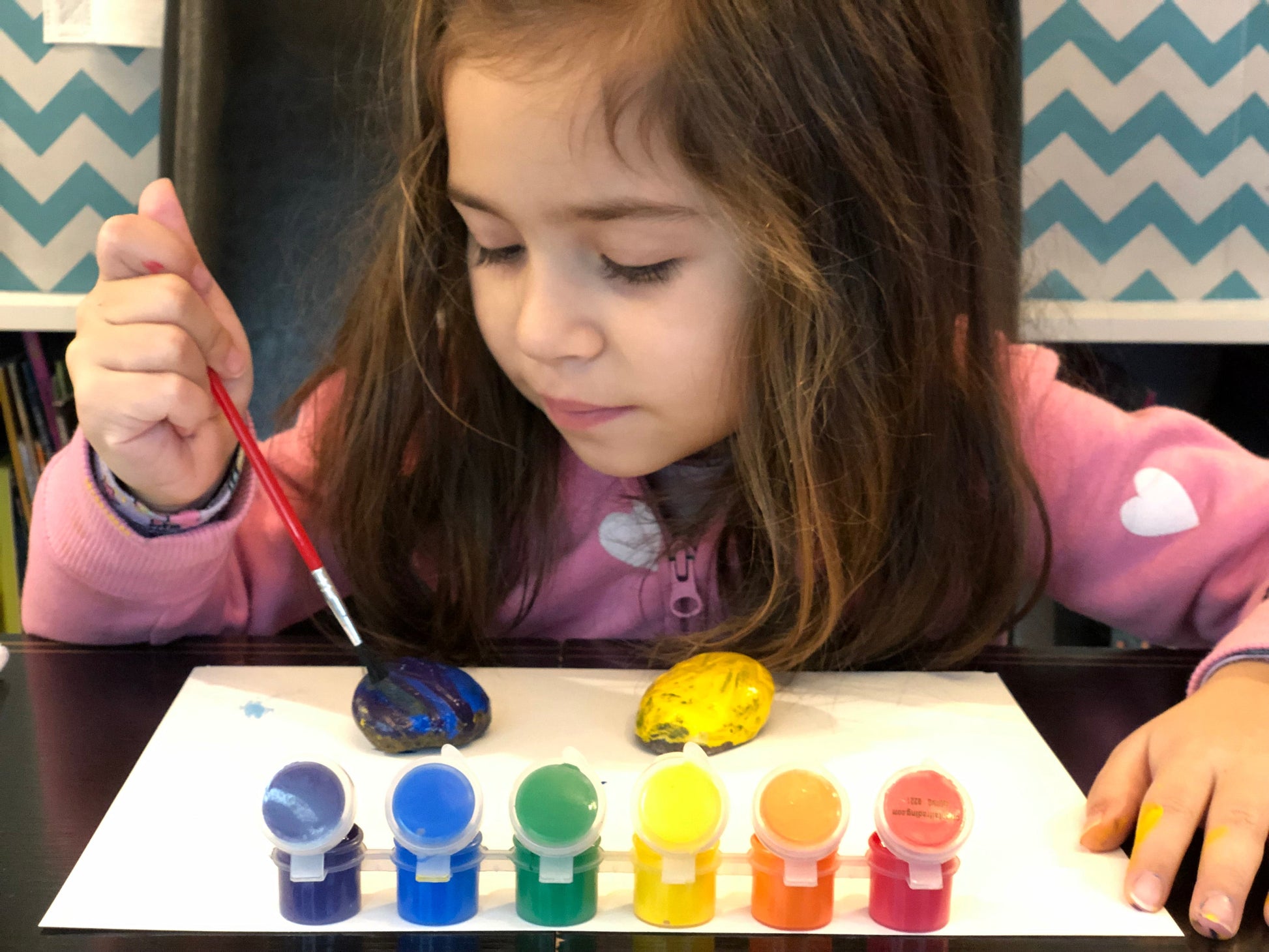 Painting rocks kids activity 