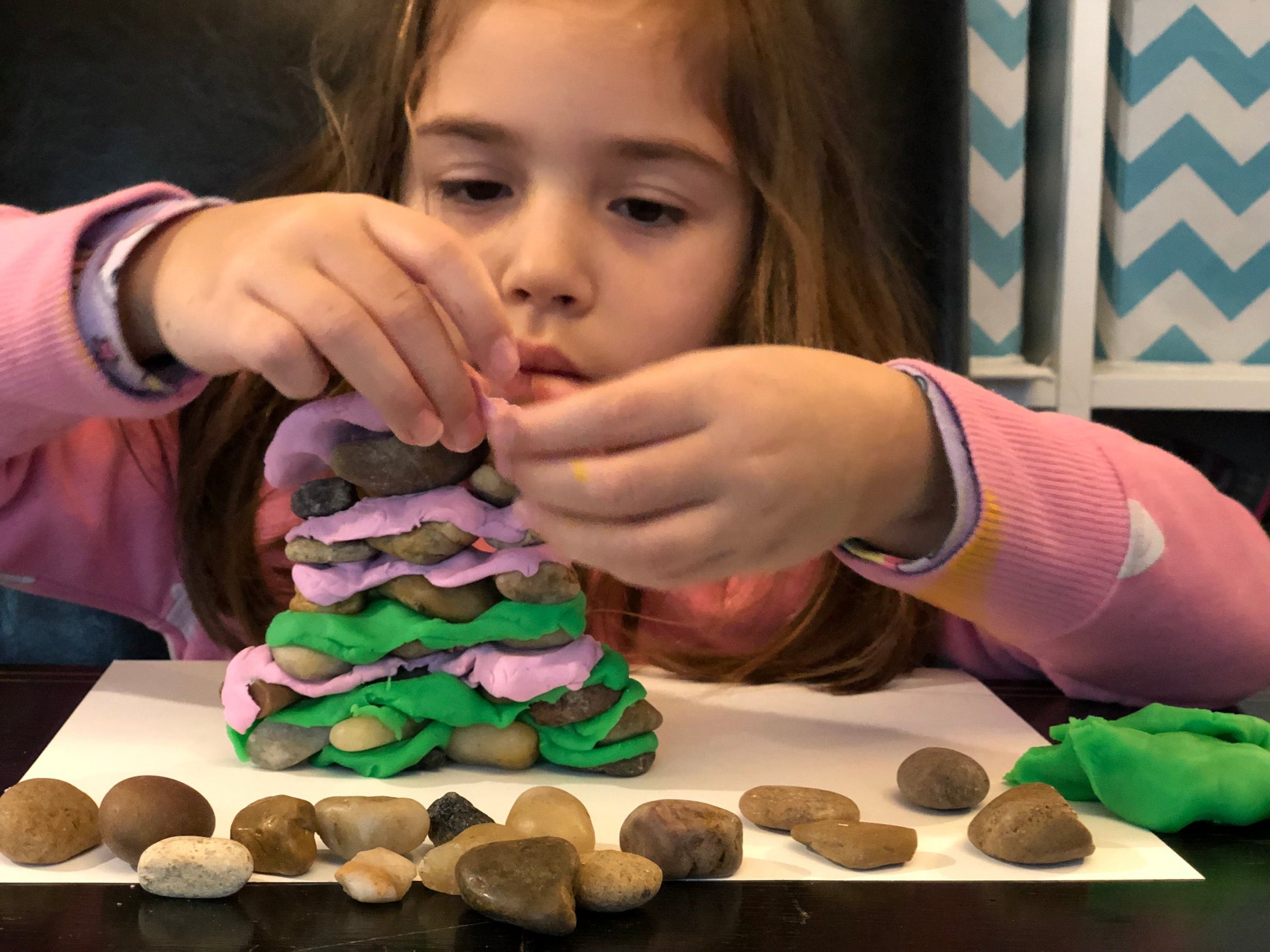 Building with rocks kids activity STEM