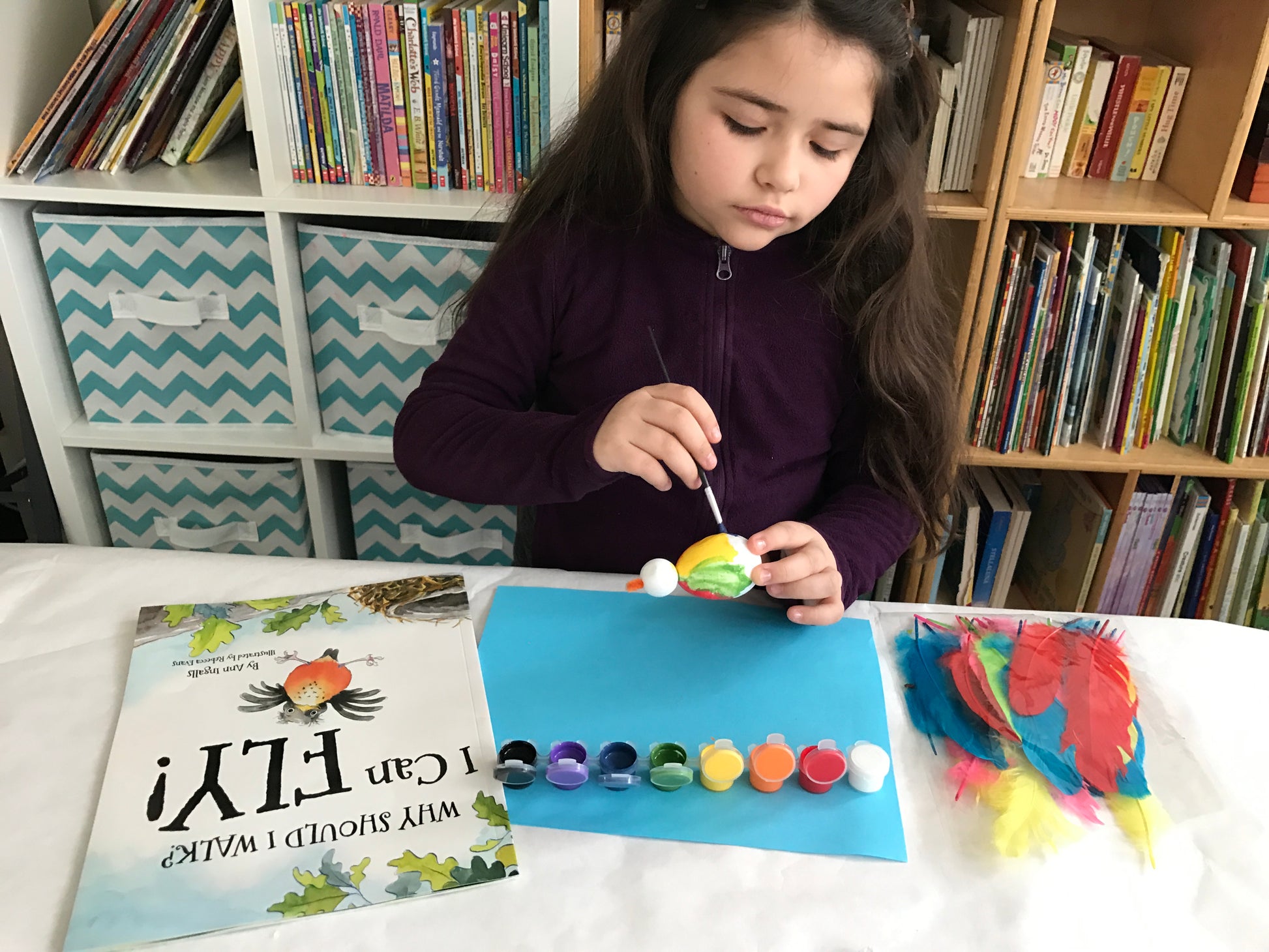 Bird craft with feathers create a realistic bird that can fly