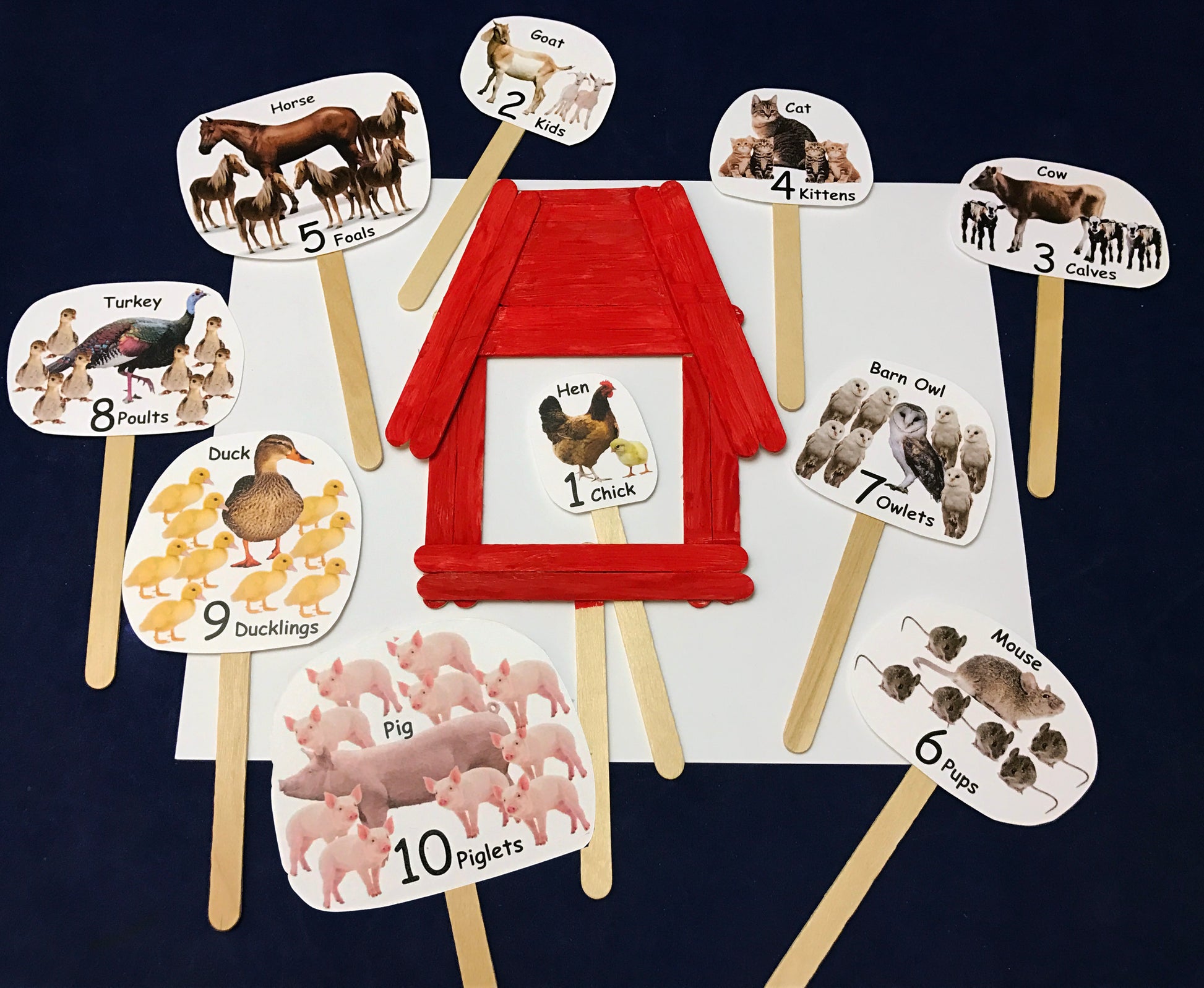 Barn and animal puppets