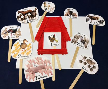 Barn and animal puppets