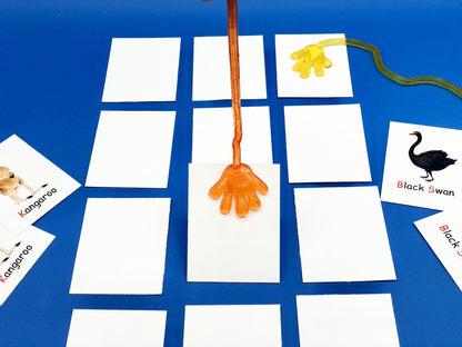 Australian Animal Matching game with sticky hand