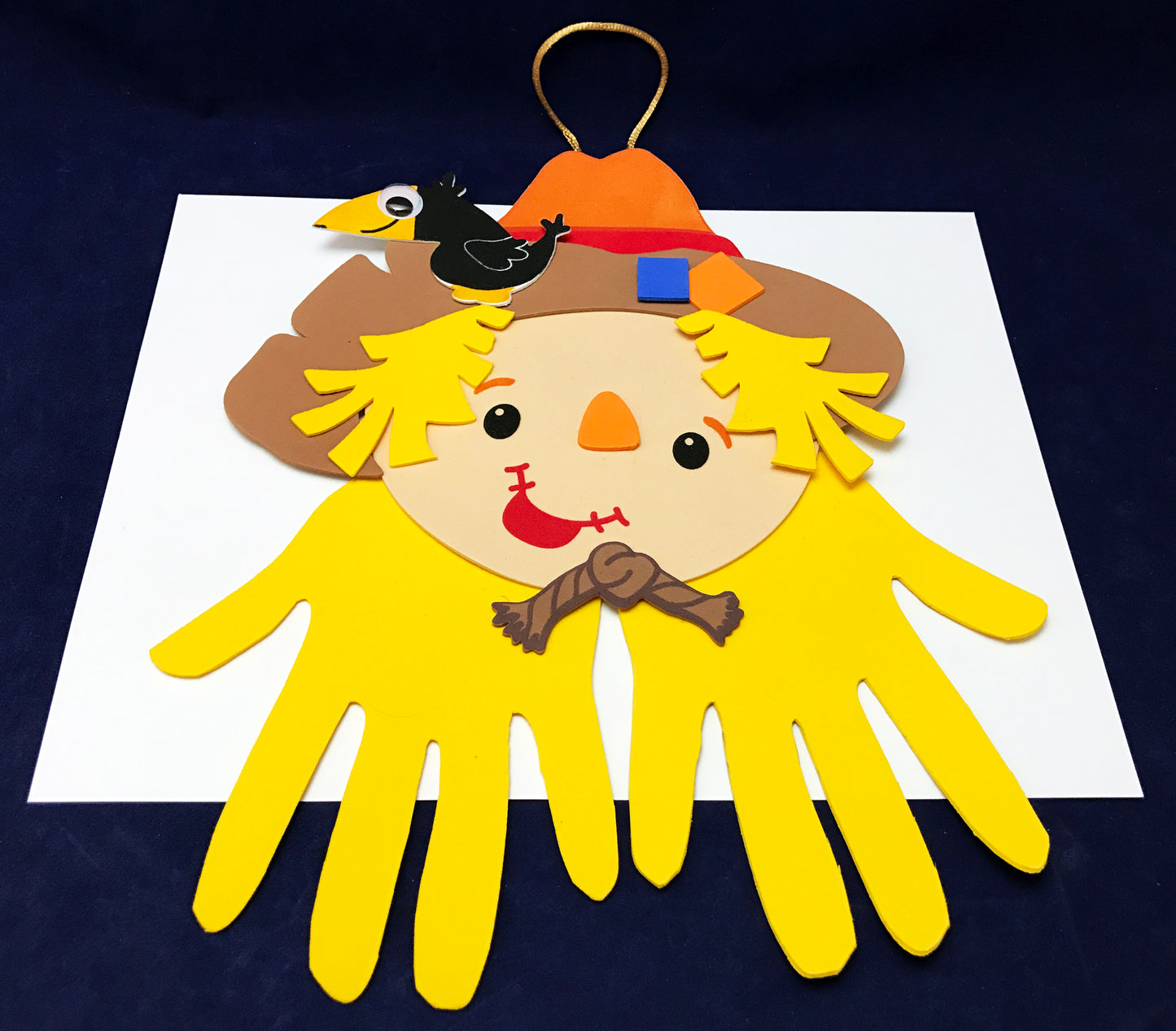 Scarecrow art craft with hand tracings
