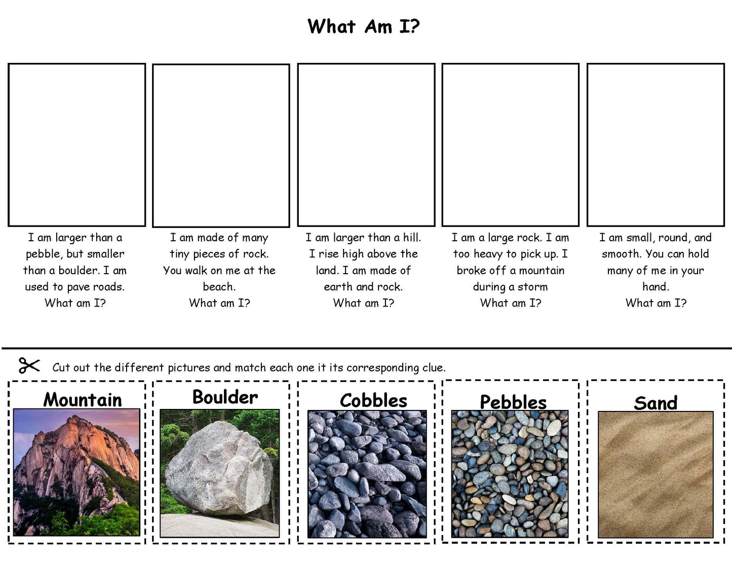 Types of rocks for kids activity