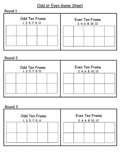 Odd or Even Stamper Game