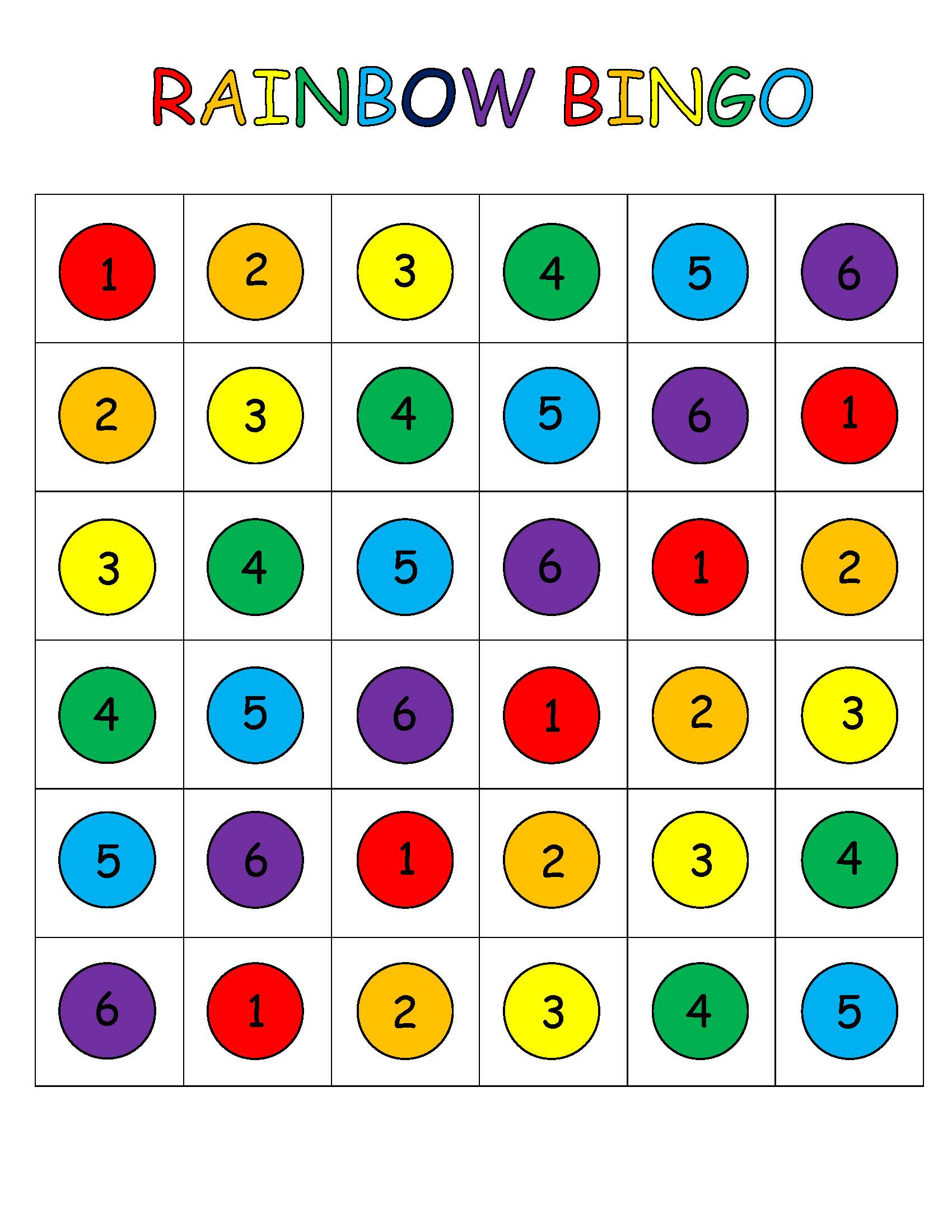Rainbow Bingo