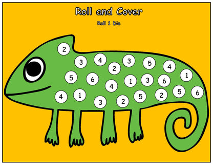 Roll and Cover Chameleon Game