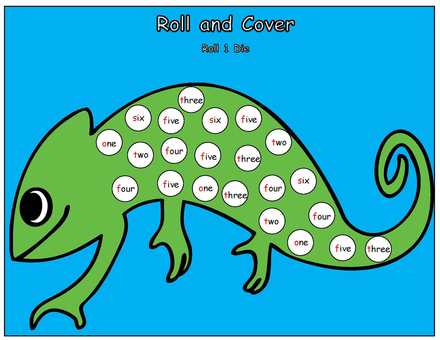 Roll and Cover Chameleon Game