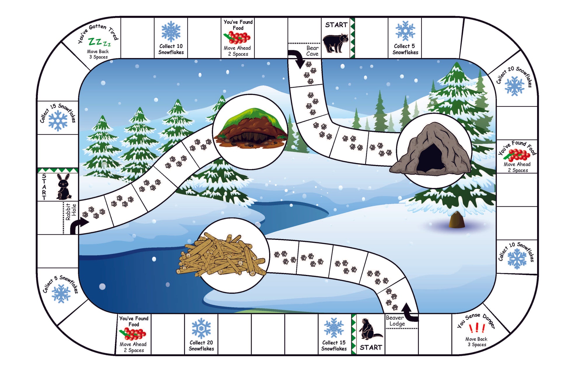 Find a Winter Shelter for your Animal board game