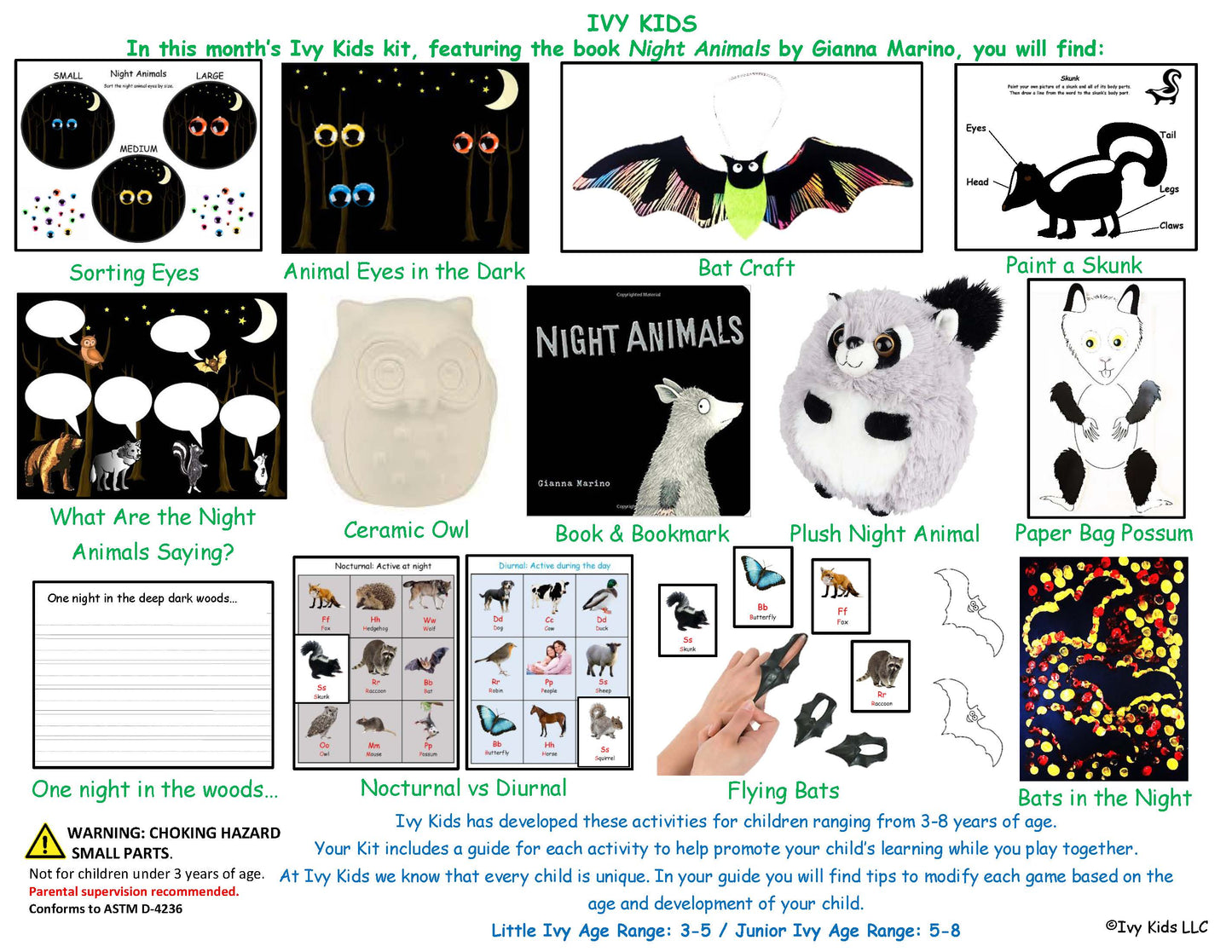 Ivy Kids kit - Night Animals
