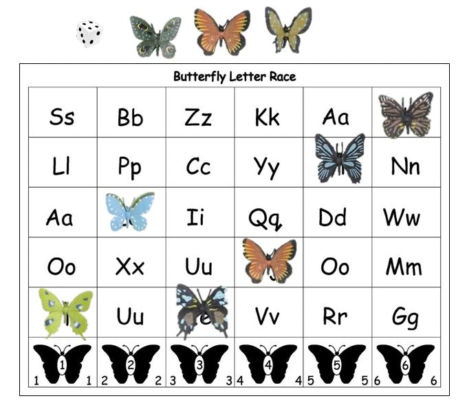 butterfly race literacy game