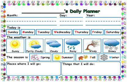 Dry Erase Daily Planner for Kids