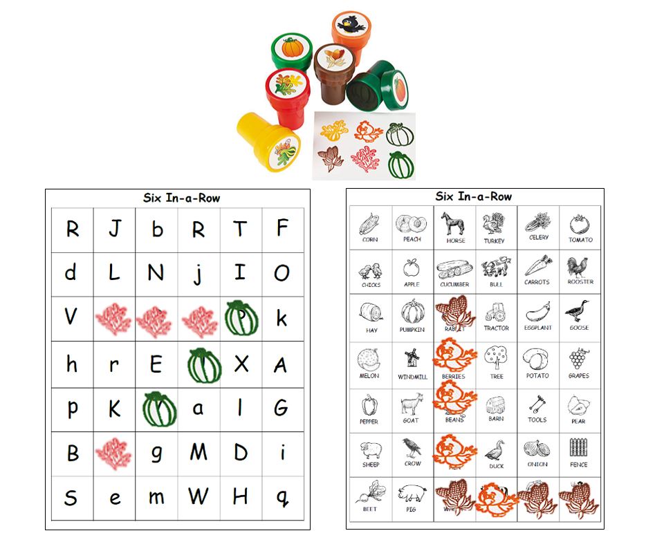 Six in a row stamp games