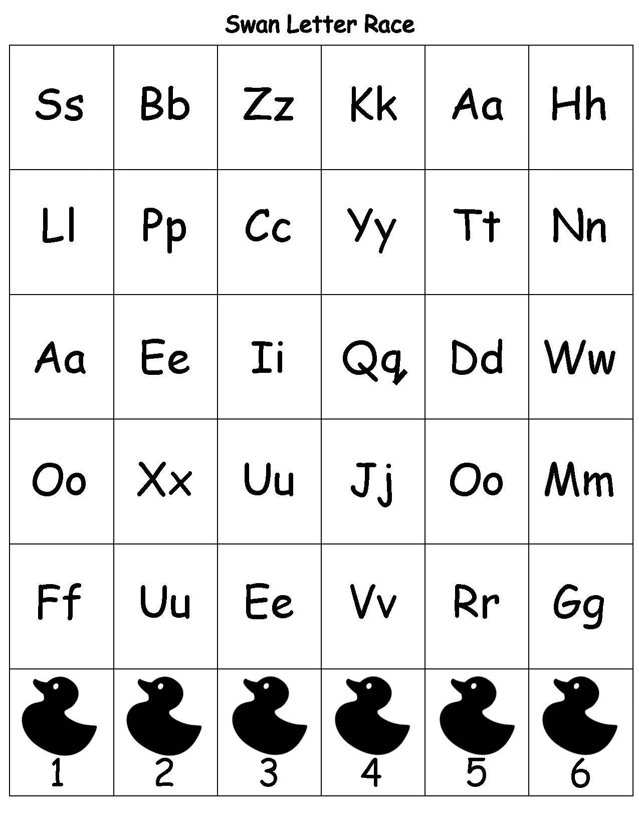 baby swan literacy  games for kids